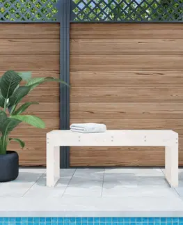 Zahradní lavice Zahradní lavice bílá 110 x 38 x 45 cm masivní borové dřevo