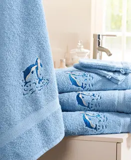 Ručníky Froté koupelnový textil s výšivkou delfína