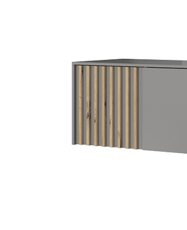 Šatní skříně Nástavec TANKRED 4D, šedá/lamela dub artisan
