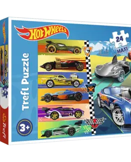 Hračky puzzle TREFL -  Puzzle 24 Maxi - Rychlé Hot Wheels / Mattel Hot Wheels