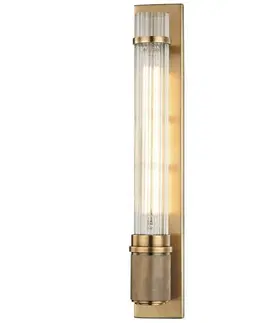 Industriální nástěnná svítidla HUDSON VALLEY nástěnné svítidlo SHAW ocel/sklo staromosaz/čirá E27 1x6W 1200-AGB-CE