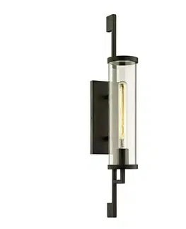 Moderní venkovní nástěnná svítidla HUDSON VALLEY venkovní nástěnné svítidlo Park Slope kov/sklo železo/čirá E27 1x13W B6462-CE