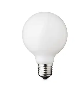 Stmívatelné LED žárovky DESIGN BY US LED žárovka Globe, E27, Ø 8 cm, matná, 5 W, 2 200 K