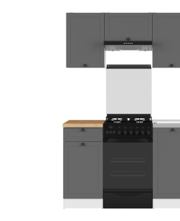 Kuchyňské linky Kuchyně JAMISON 120/170 cm bez pracovní desky, bílá/grafit