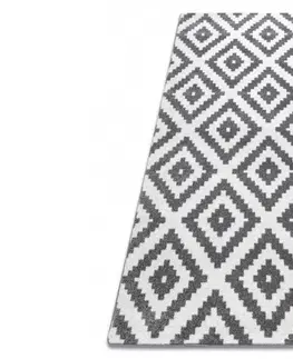 Koberce a koberečky Dywany Lusczow Kusový koberec SKETCH PATRICK bílý / šedý - čtverce, velikost 160x220