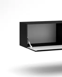 TV stolky Vivaldi Závěsný TV stolek Vivo 140 cm černý mat/černý lesk