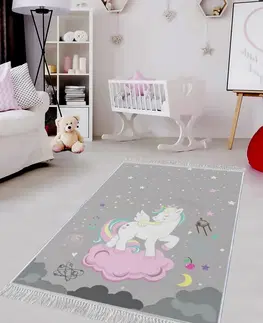 Koberce a koberečky Conceptum Hypnose Dětský koberec Unicorn Universe 80x120 cm šedý