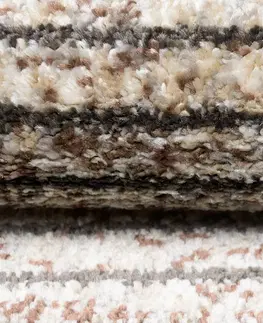 Moderní koberce Moderní koberec v hnědých odstínech s tenkými proužky
