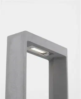 Stojací svítidla NOVA LUCE venkovní sloupkové svítidlo CAIRO šedý beton skleněný difuzor LED 8W 3000K 120-230V IP65 9540218