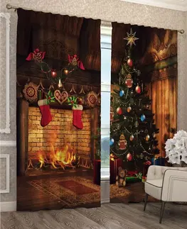 Vánoční závěsy Dekorační vánoční závěs s 3D motivem