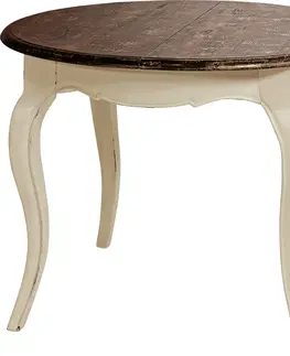Designové a luxusní jídelní stoly Estila Luxusní provence jídelní rozkládací stůl Antoinette z mahagonového dřeva vyřezáváním 160cm