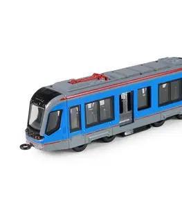 Dřevěné hračky Rappa Kovová tramvaj modrá, 20 cm