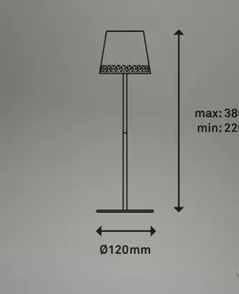 LED stolní lampy BRILONER LED nabíjecí stolní lampa 38 cm 2,6W 280lm chrom IP44 BRILO 7438-014