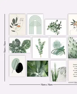 Obrazy Hanah Home Sada obrazů Kaktus 15x20 cm 12 ks