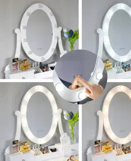 Toaletní stolky Kvalitní toaletní stolek se zkadlom a LED světýlky