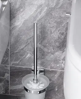 WC štětky SAPHO X-SQUARE WC štětka závěsná, mléčné sklo, chrom XQ301