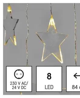 Závěsy a sítě EMOS LED vánoční závěs – hvězdy, 45x84 cm, venkovní i vnitřní, teplá bílá DCGW02