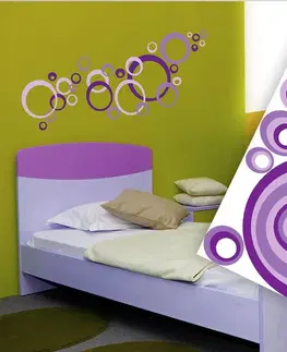 Nálepky Dekorační nálepky na stěnu fialové kruhy