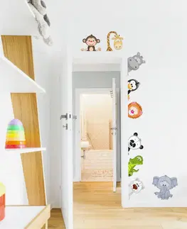 Samolepky na zeď Dětské samolepky na zeď - Zvířátka ze ZOO kolem dveří
