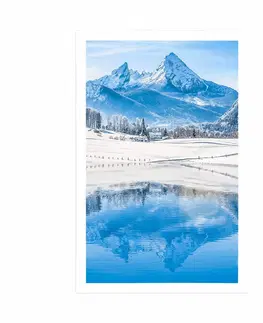 Příroda Plakát zasněžená krajina v Alpách