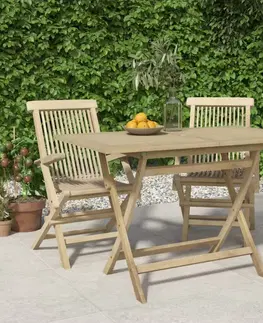 Zahradní stolky Skládací zahradní stůl šedý 120x70x75 cm masivní teakové dřevo