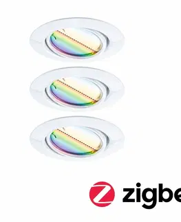 Chytré osvětlení PAULMANN LED vestavné svítidlo Smart Home Zigbee Base Coin základní sada výklopné kruhové 90mm 20° 3x4,9W 230V stmívatelné RGBW+ bílá 924.66