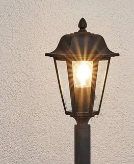 Osvětlení příjezdové cesty Lindby Sloupkové svítidlo Lamina ve tvaru lucerny