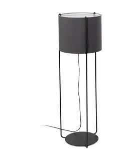 Stojací lampy se stínítkem FARO DRUM černá/šedá stojací lampa