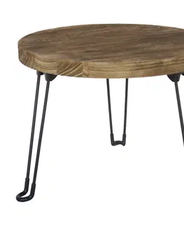 Konferenční stolky Odkládací stolek Pavlovnie světlé dřevo, pr. 45 cm