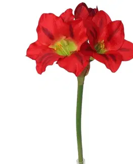 Květiny Umělá Amarylis červená, 52 cm