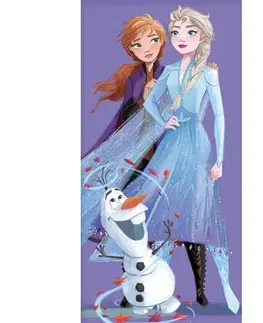 Ručníky Carbotex Dětská osuška Ledové Království Elsa Anna a Olaf, 70 x 140 cm