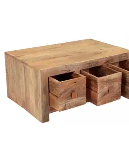 Konferenční stolky Konferenční stolek Hina se šuplíky 90x40x60 z mangového dřeva