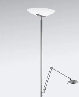 Stojací lampy Knapstein LED stojací lampa Lya, čtecí lampa, nikl-chrom