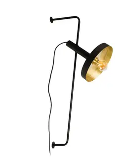 Industriální bodová svítidla FARO WHIZZ nástěnná lampa, černá/zlatá
