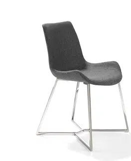Luxusní jídelní židle Estila Moderní šedá jídelní židle Urbano s chromovými nožičkami 82cm