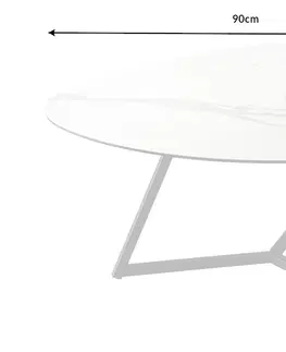 Konferenční stolky LuxD Keramický konferenční stolek Paquita 90 cm bílý mramor