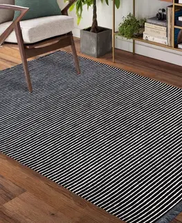 Moderní koberce Protiskluzový černo bílý koberec do obývacího pokoje Šířka: 200 cm | Délka: 290 cm