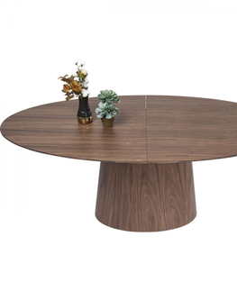 Kulaté jídelní stoly KARE Design Rozkládací stůl  Benvenuto Walnut 200(50)x110cm