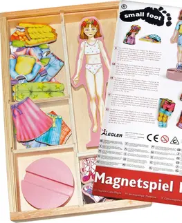 Dřevěné hračky Small foot Převlékací magnetická panenka MAGDA