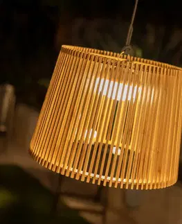 Závěsná venkovní svítidla Newgarden Newgarden Okinawa LED venkovní závěsné aku bambus