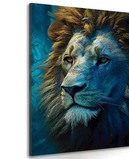 Obrazy vládci živočišné říše Obraz modro-zlatý lev