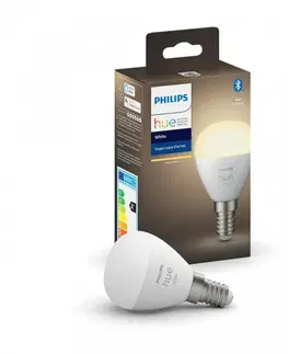 LED žárovky PHILIPS HUE Hue LED White Bluetooth žárovka E14 kapka 8719514356696 5,7W 470lm 2700K P45 IP20