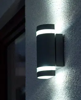 Venkovní nástěnná svítidla LUTEC Venkovní nástěnné svítidlo Focus 2 světla, antracitová barva