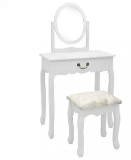 Noční stolky Toaletní stolek s taburetem Dekorhome Růžová
