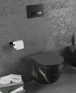 Záchody MEXEN Lena Závěsná WC mísa včetně sedátka s slow-slim, Duroplastu, černý  kámen 30224098