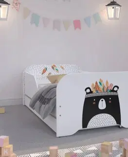 Dětské postele Pohádková dětská postel 140 x 70 cm s medvídkem