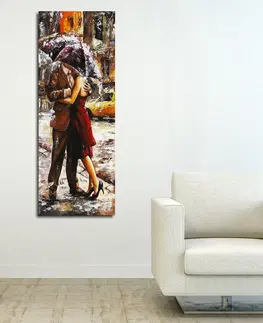 Obrazy Wallity Obraz na plátně Kiss under umbrella PC102 30x80 cm