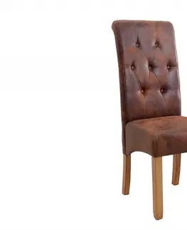 Židle Chesterfield jídelní židle 2 ks DOLON Dekorhome Šedá / černá