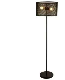 Lampy Searchlight Searchlight EU2832-2BK - Stojací lampa FISHNET 2xE27/60W/230V černá 