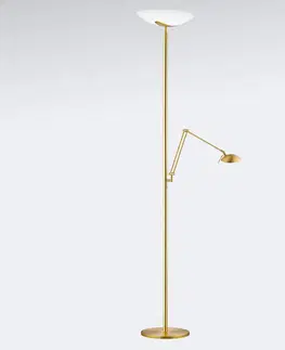 Stojací lampy Knapstein LED stojací lampa Lya, čtecí lampa, mosaz matná